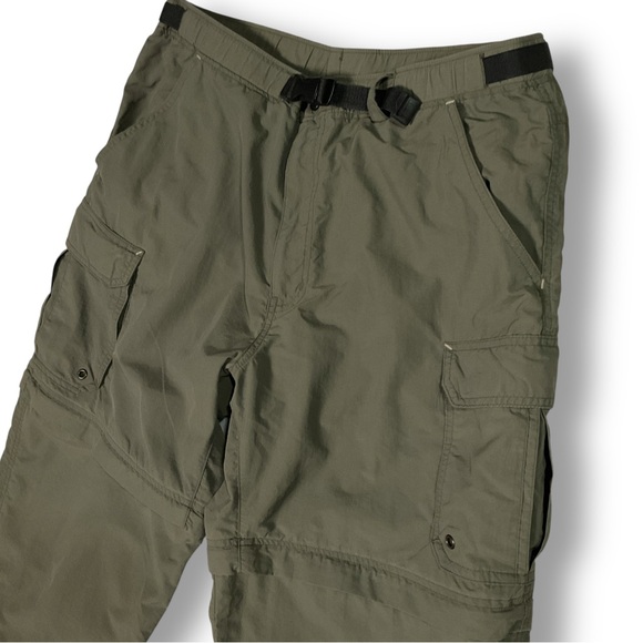 REI Mens Convertible Cargo Hiking Pants Sz M Zip Off Green Hiking Travel - Picture 4 of 11
